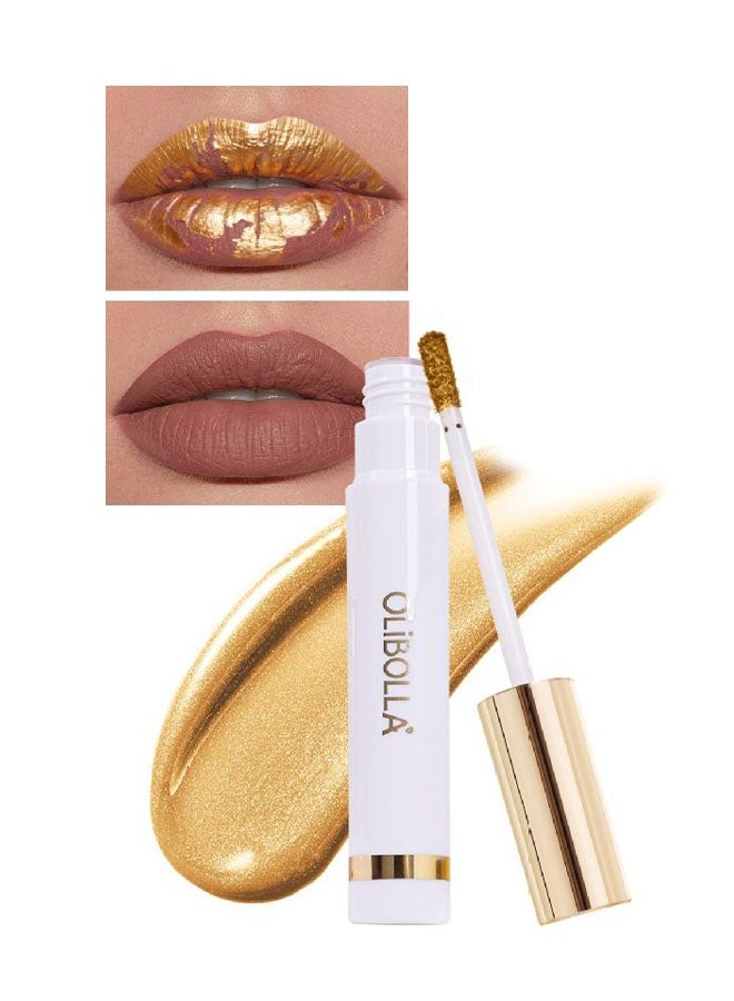 OLIBOLLA 24K Gold Lip Stain，Lip Stain Peel Off Masque - Peel Off Lip Stain, Peel-Off Lip Tint，Long Lasting Waterproof Transfer-proof Lip Mask Lip Stains Peel Off Lip Gloss,Stay Lip Makeup #02 - Image 1