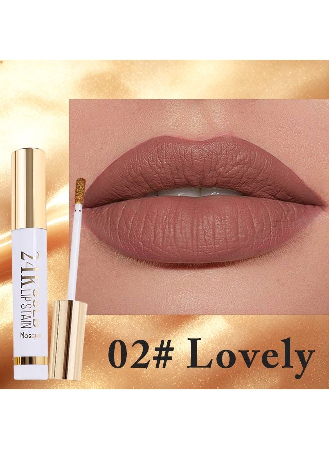 OLIBOLLA 24K Gold Lip Stain，Lip Stain Peel Off Masque - Peel Off Lip Stain, Peel-Off Lip Tint，Long Lasting Waterproof Transfer-proof Lip Mask Lip Stains Peel Off Lip Gloss,Stay Lip Makeup #02 - Image 2
