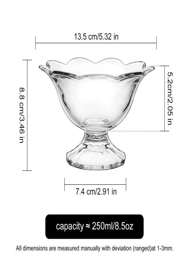 Cambareign Ice Cream Bowl Set of 6, 8.5oz Glass Dessert Bowls, Ice Cream Cups for Sundae, Salad, Trifle, Fruit, Pudding, Snack - Image 3