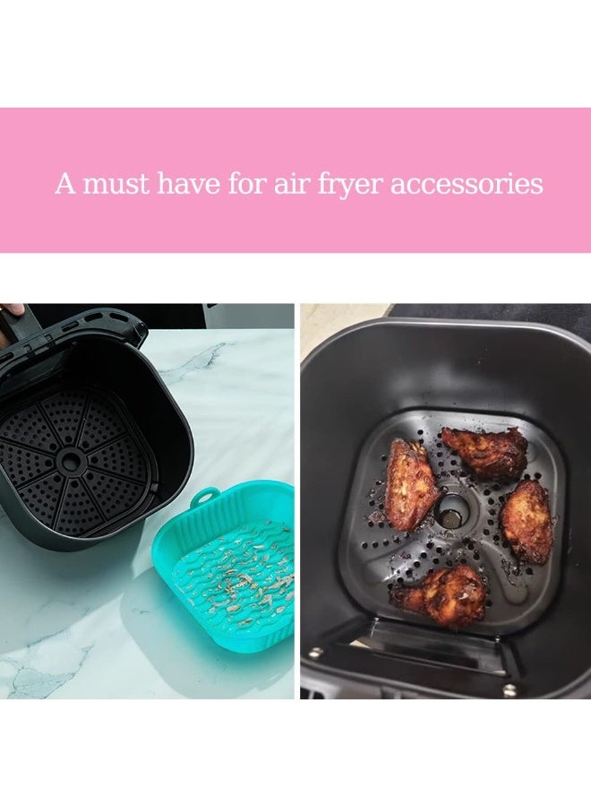 Happy Home Silicone Air Fryer Liner, Non-Stick Reusable Silicone Pan 21.3cm | Square Air Fryer Basket Insert, Easy to Clean, Fits 3.6–6.8L Air Fryers -Multicolor - Image 5
