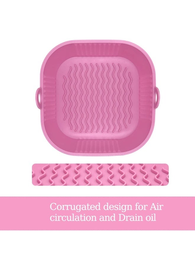 Happy Home Silicone Air Fryer Liner, Non-Stick Reusable Silicone Pan 21.3cm | Square Air Fryer Basket Insert, Easy to Clean, Fits 3.6–6.8L Air Fryers -Multicolor - Image 4