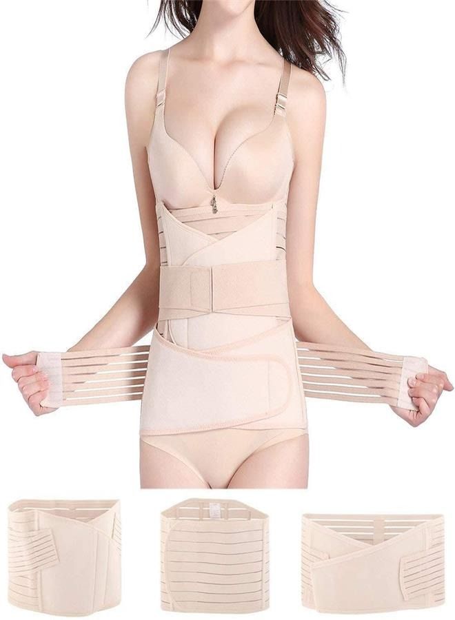 3 In 1 Postpartum Girdle Support Recovery Belly Band Corset Wrap Body Shaper For After Birth Postnatal C-Section Waist Pelvis Shapewear Wrap Girdle Support Band Belt Body Shaper (XXL) - Image 3