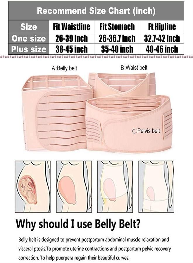3 In 1 Postpartum Girdle Support Recovery Belly Band Corset Wrap Body Shaper For After Birth Postnatal C-Section Waist Pelvis Shapewear Wrap Girdle Support Band Belt Body Shaper (XXL) - Image 4