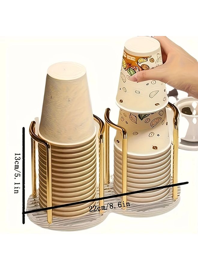 Golden Acrylic Cup Holder Disposable Single or Double Layer for Home Cafe Office Hotel - Image 2