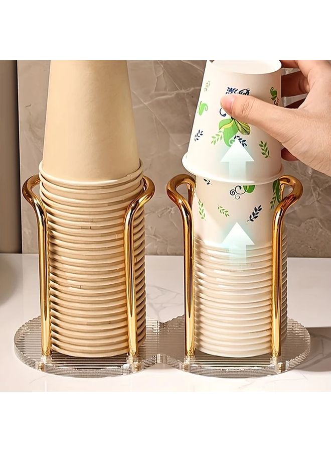 Golden Acrylic Cup Holder Disposable Single or Double Layer for Home Cafe Office Hotel - Image 1
