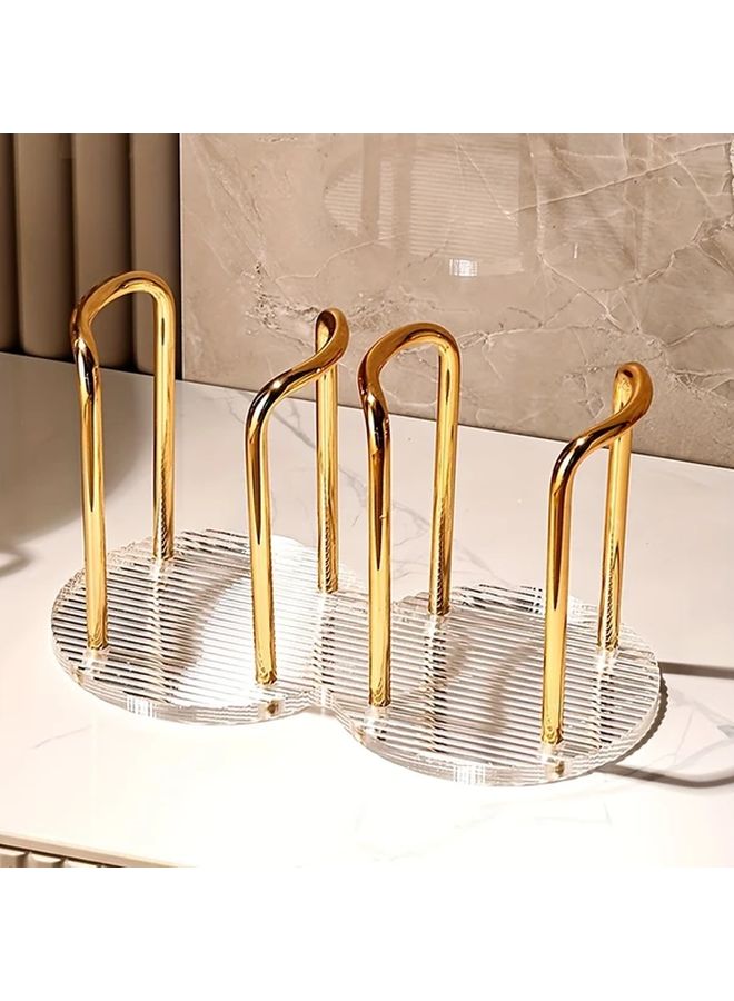 Golden Acrylic Cup Holder Disposable Single or Double Layer for Home Cafe Office Hotel - Image 3