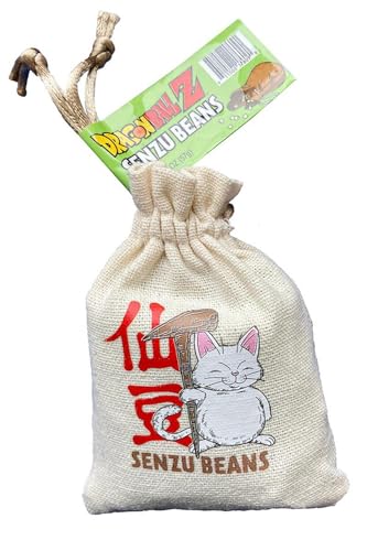 Boston America Corp Boston America Dragonball Z Senzu Beans Candy 1 Collectible Korin Drawstring Bag Sour Green Apple Flavored Candy Green Brown 2 Ounce Pack of 1 - Image 1
