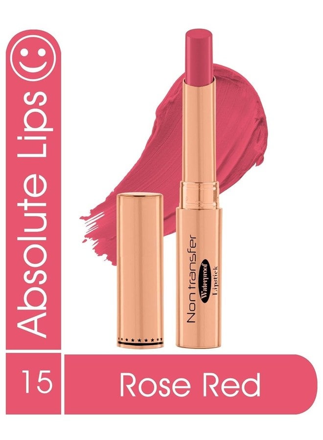 lele ABSOLUTE LIPS Non Transfer Waterproof Lipstick, Long Lasting Smudge Proof Highly Pigmented Shade 15 (ROSE PINK) - Image 2