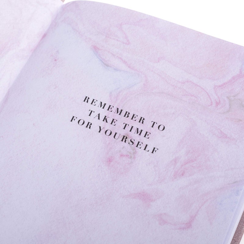 Graphique دفتر يوميات العناية الذاتية - الامتنان - 256 صفحة - اقتباس أسبوعي وملء يومي - غلاف قماشي مقوى - علامة شريطية (6" x 8") - Image 5