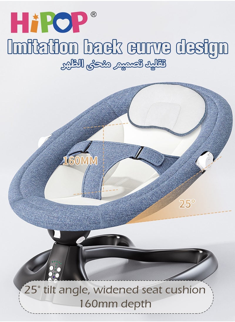 HIPOP - Baby Rocker with Remote and Upgraded Stable Base,Built-in Dinner Plate,Adjustable Backrest,Comfort Toy and Mosquito Net,Remote Control Bassinet Comfort Chair for New - Image 1