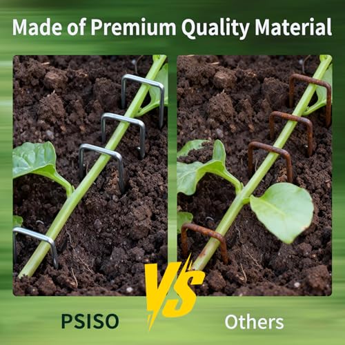 PSISO 57 Pack 4 Inch Galvanized U-Shaped Garden Stakes Landscape Staples, 12 Gauge Heavy Duty Tent Stakes Ground Yard Lawn Pins for Landscaping, Weed Barrier Fabric, Fencing, Outdoor Decor - Image 5