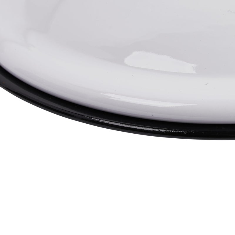 Creative Co-Op Set of 2 White Enameled Canisters with Lids - Image 4