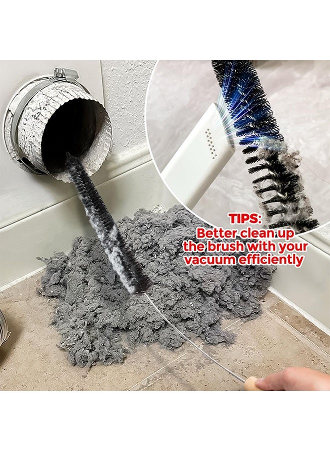 Peachjoy 2 Pack Dryer Vent Cleaner Kit Clothes Dryer Lint Brush Vent Trap Cleaner Home Essentials Long Flexible Vacuum Brush - Image 3
