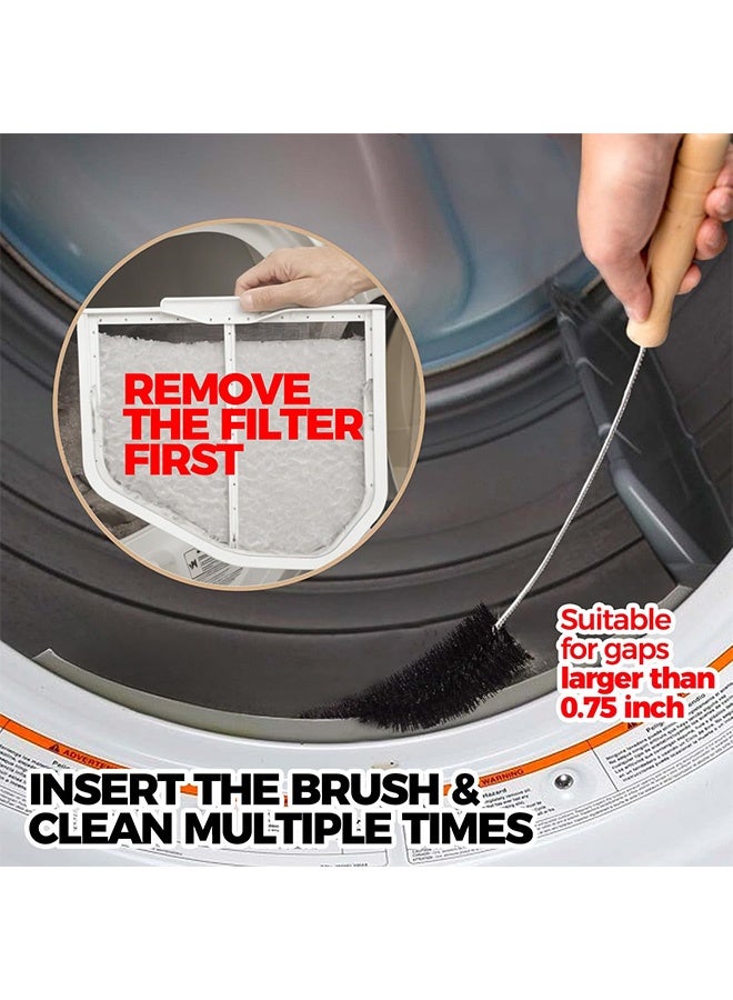 Peachjoy 2 Pack Dryer Vent Cleaner Kit Clothes Dryer Lint Brush Vent Trap Cleaner Home Essentials Long Flexible Vacuum Brush - Image 2
