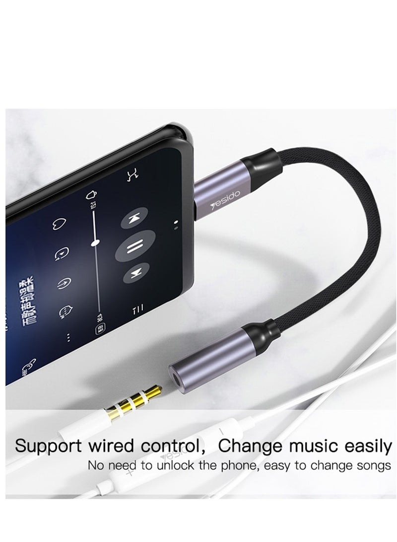 Yesido YAU19 Type-C to 3.5mm Audio Adapter Cable(Grey) - Image 5