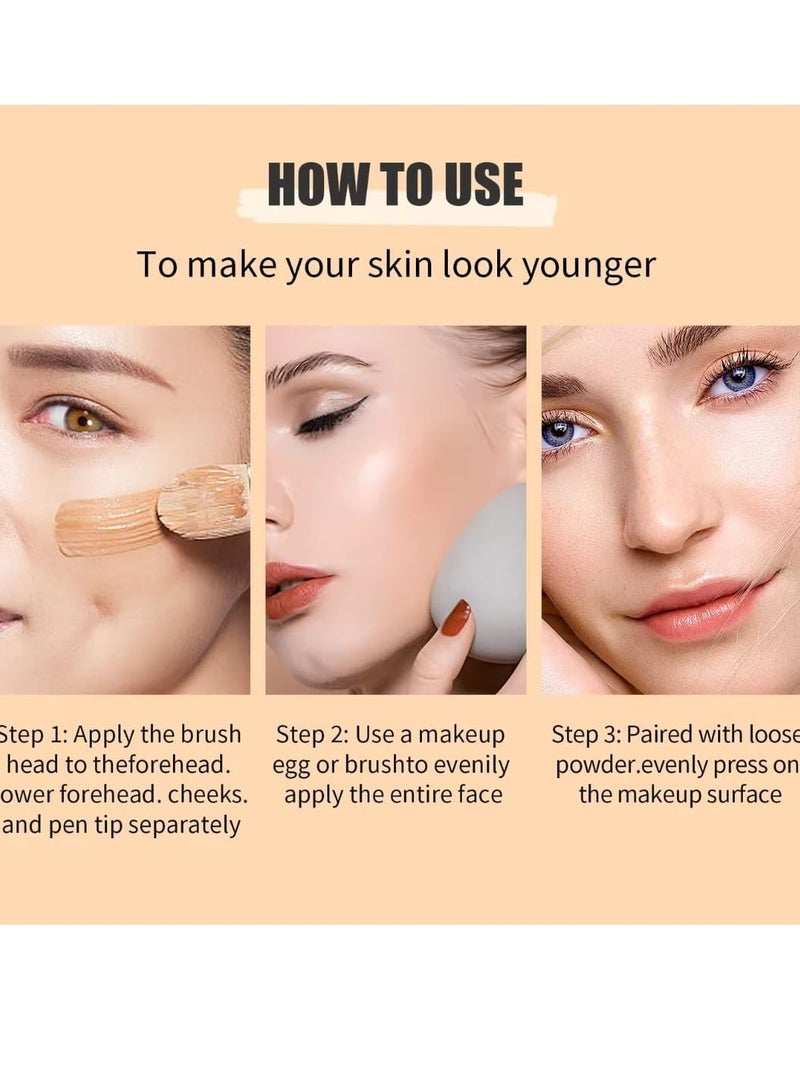 HelloKiss Liquid Concealer Full Coverage Shaping Concealer Anti Eye Wrinkle Advanced Concealer for Face Blemishes Conceal Dark Circle Cover Acne Scars Pimples and Enlarged Pores Cream Contour 03 - Image 5