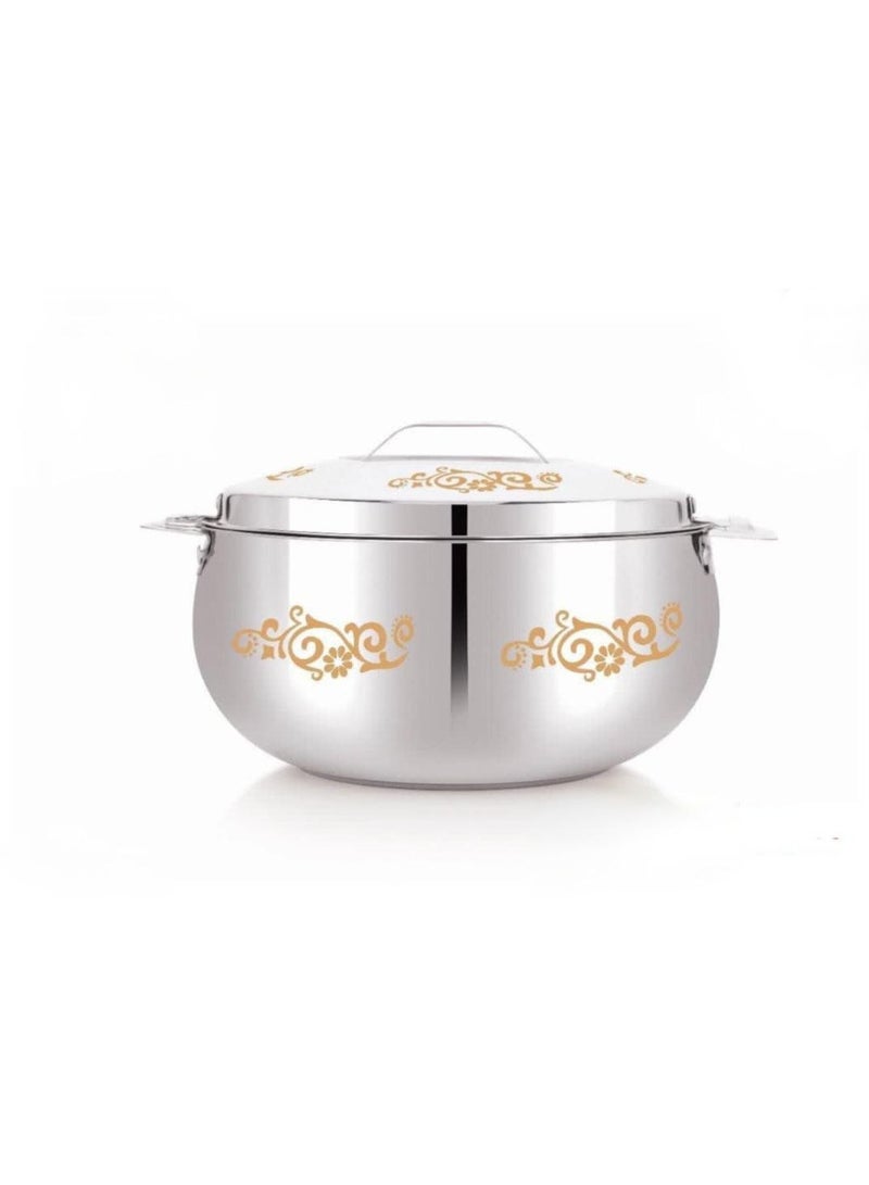 Stainless steel food container (6-liter capacity) with luxurious gold patterns - Image 1
