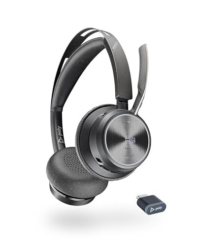 Poly - Voyager Focus 2 UC USB-C Headset (Plantronics) - Bluetooth Dual-Ear (Stereo) Headset with Boom Mic - USB-C PC/Mac Compatible - Active Noise Canceling - Works with Teams (Certified), Zoom & more - Image 2