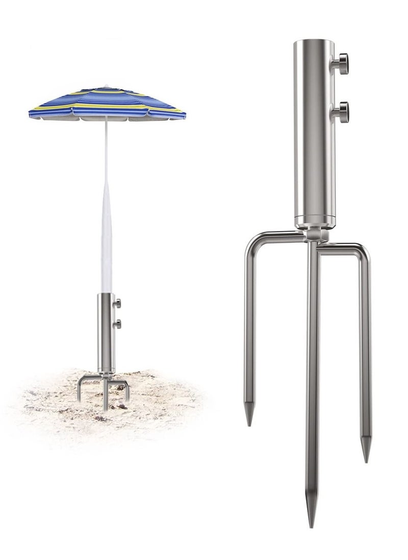 Y&D Heavy Duty Metal Umbrella Stand Anchor, Outdoor Parasol Base with 3 Spikes, Ideal for Beach, Grass, and Sand, Secure Your Steel Strength  - Image 1