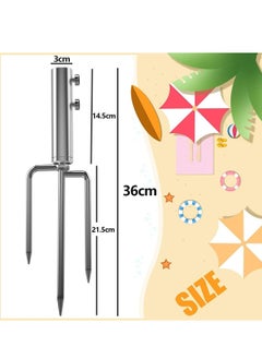 Y&D Heavy Duty Metal Umbrella Stand Anchor, Outdoor Parasol Base with 3 Spikes, Ideal for Beach, Grass, and Sand, Secure Your Steel Strength  - Image 3