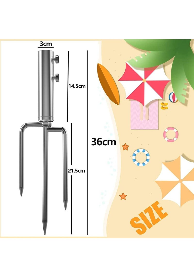 Y&D Heavy Duty Metal Umbrella Stand Anchor, Outdoor Parasol Base with 3 Spikes, Ideal for Beach, Grass, and Sand, Secure Your Steel Strength  - Image 3