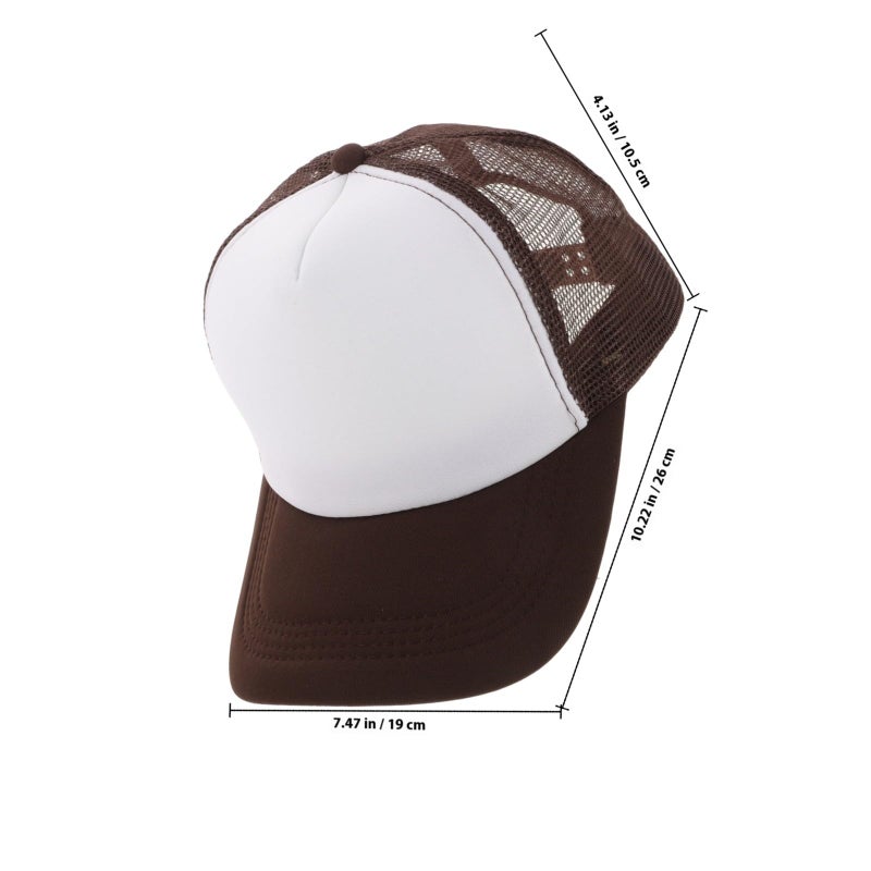 5 Pcs Sublimation Trucker Baseball Caps Coffee Color DIY Outdoor Sun Protection Unisex - Image 3