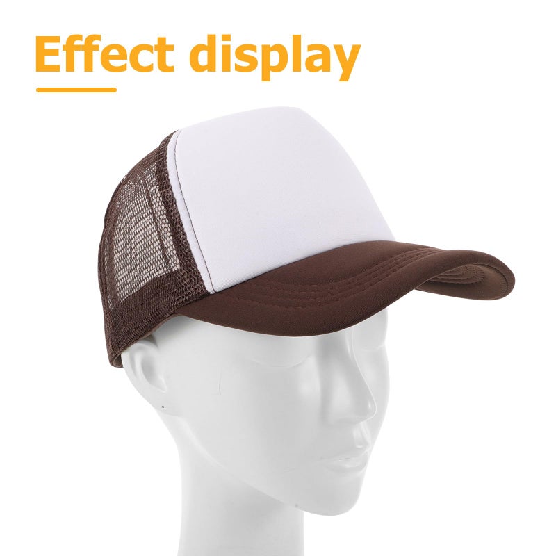 5 Pcs Sublimation Trucker Baseball Caps Coffee Color DIY Outdoor Sun Protection Unisex - Image 4