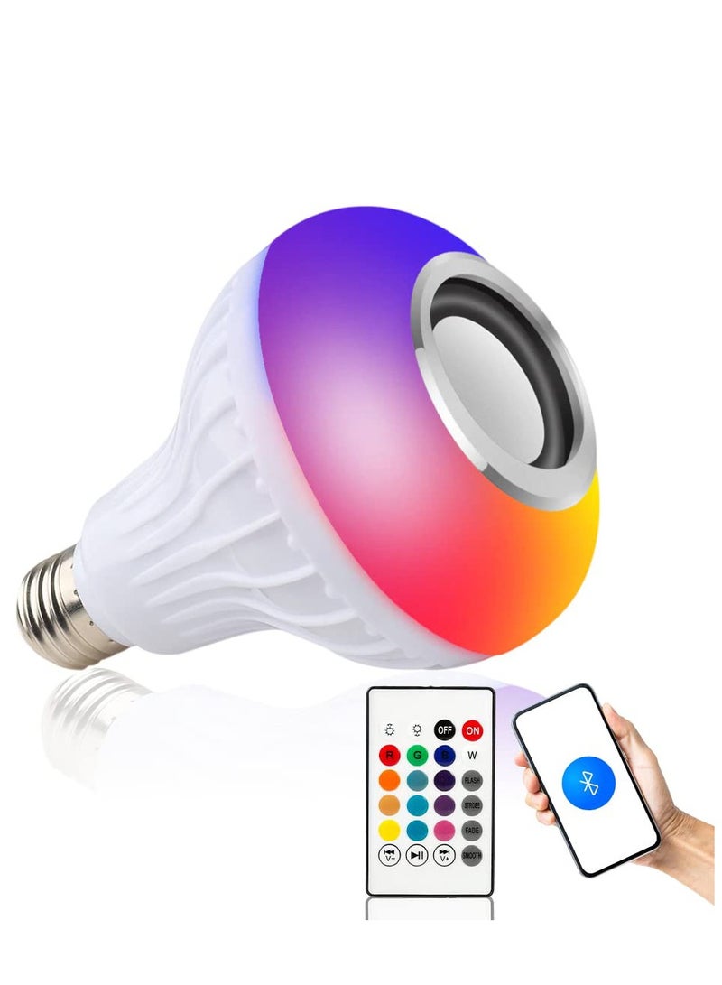 Zikra Wireless Light Bulb Speaker, Bluetooth Light Bulbs with Speaker, RGB Smart Music Bulb with Remote Control, Light Bulb Lamp for Bedroom, Home, Party Decorations - Image 1