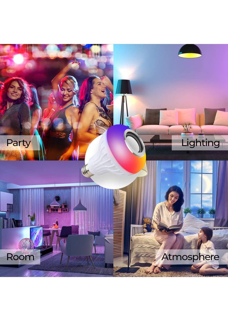 Zikra Wireless Light Bulb Speaker, Bluetooth Light Bulbs with Speaker, RGB Smart Music Bulb with Remote Control, Light Bulb Lamp for Bedroom, Home, Party Decorations - Image 4