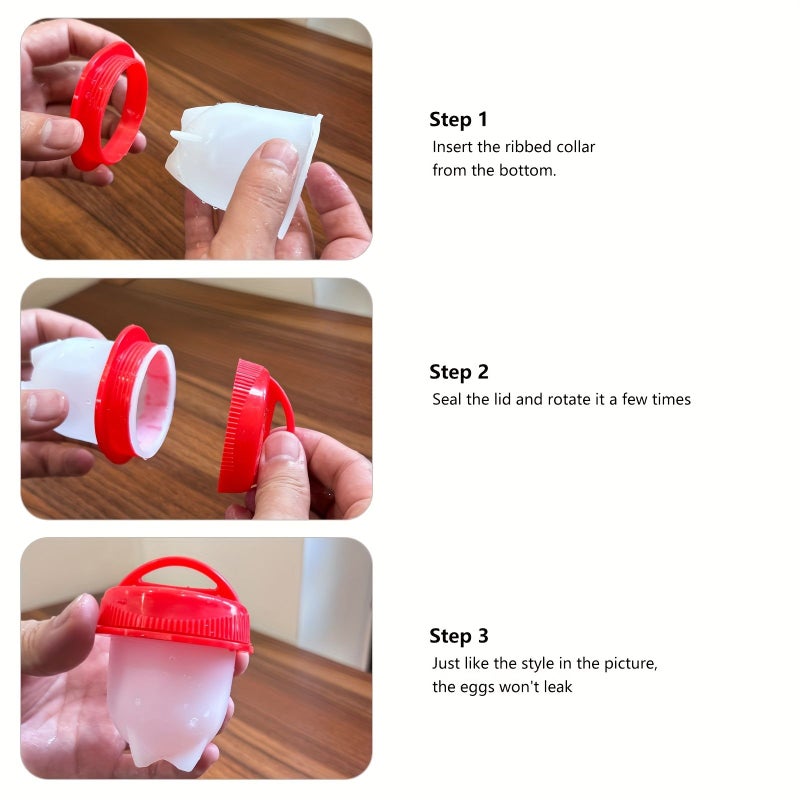 9pcs Silicone Egg Steamer Pot Nonstick Shell Free Egg Cooker Reusable Tool - Image 2