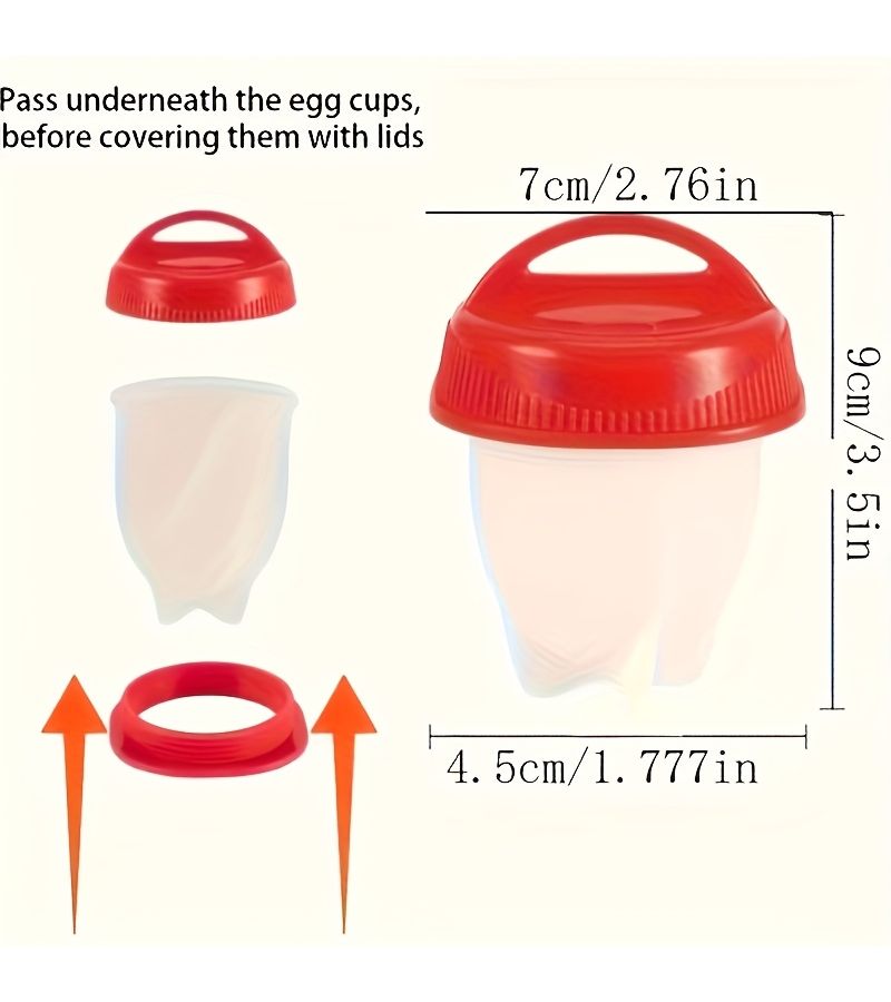 9pcs Silicone Egg Steamer Pot Nonstick Shell Free Egg Cooker Reusable Tool - Image 4