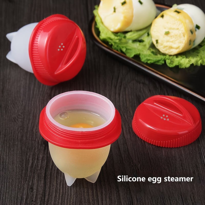 9pcs Silicone Egg Steamer Pot Nonstick Shell Free Egg Cooker Reusable Tool - Image 3