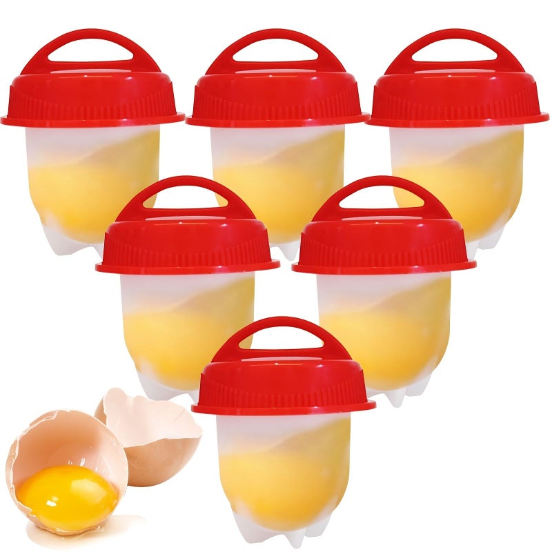 9pcs Silicone Egg Steamer Pot Nonstick Shell Free Egg Cooker Reusable Tool - Image 1