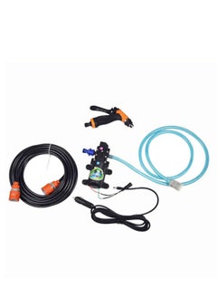BONAI Portable High-Pressure Car Washer Kit, 12V DC, 80W Pump, Adjustable Spray Gun, 3 Meter Hose, Brush Attachment, Compact Blue Storage Case for Cars, Bikes, and Outdoor Cleaning  - Image 1