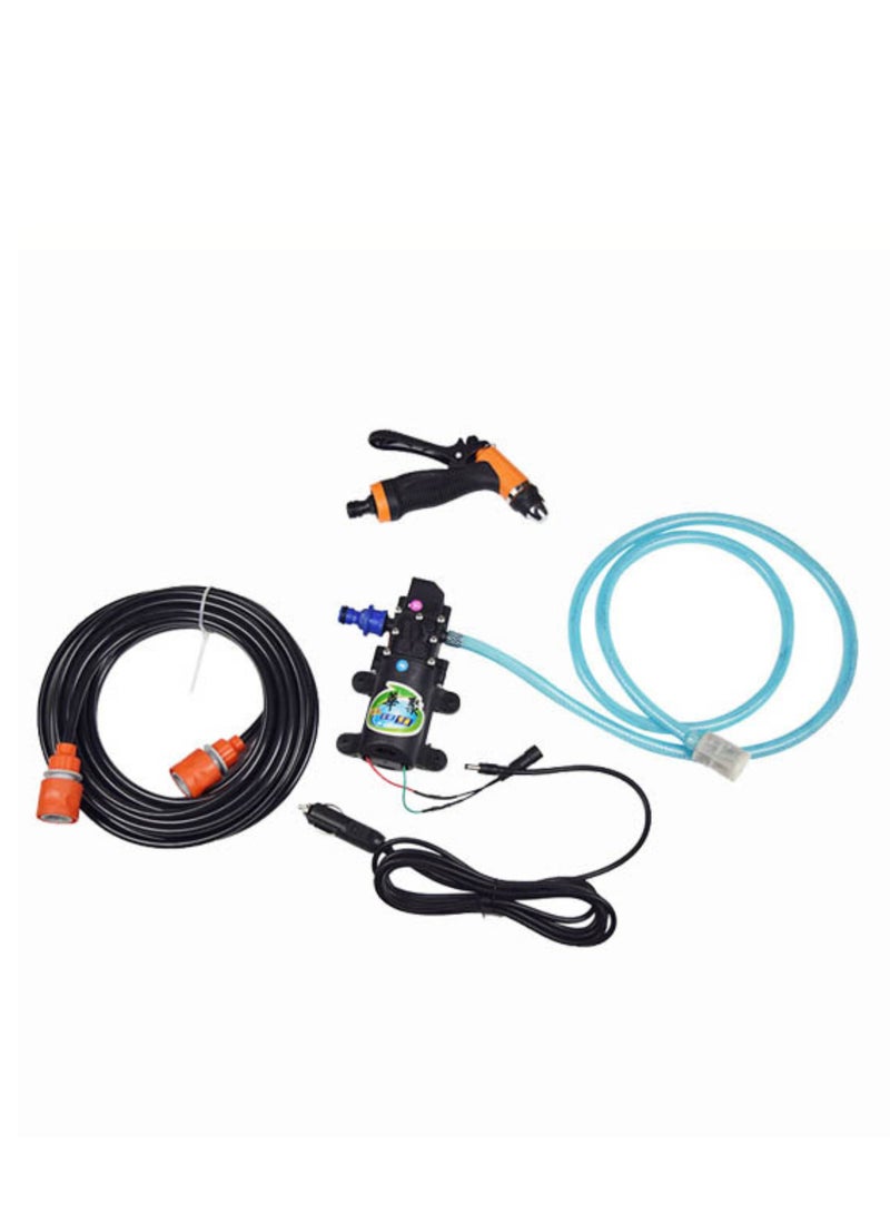 BONAI Portable High-Pressure Car Washer Kit, 12V DC, 80W Pump, Adjustable Spray Gun, 3 Meter Hose, Brush Attachment, Compact Blue Storage Case for Cars, Bikes, and Outdoor Cleaning - Image 1