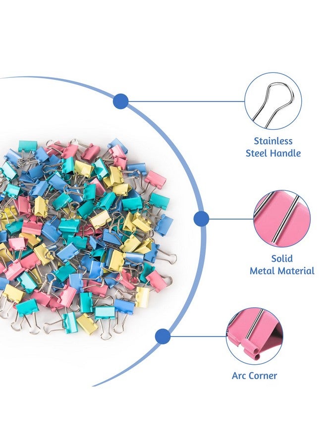 OWLKELA 120 Pack Mini Binder Clips, Color Binder Clips, Small Paper Clips 15Mm 5/8 Inch. Micro Size Office Clips For Home School Office And Business. - Image 3