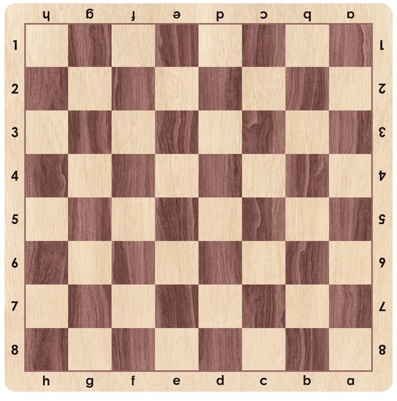 Premium RollUp Chess Board 20 Tournament Size Soft Rubber Mousepad Material with Realistic Wood Grain Print Washable NonSlip Alphanumeric Notation OutdoorTravel Friendly Maple - Image 1