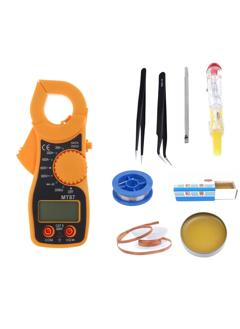 CRAFTS HAVELI CRAFTS HAVELI Combo of Digital Meter MT87 Anti Static Tweezer 2Pc 2in 1 Tester 4in1 Soldering Iron Accessories  - Image 1