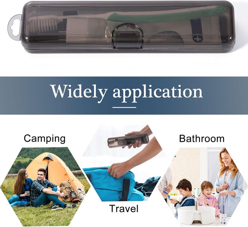Square toothpaste toothbrush travel storage box (2 pcs, transparent black) - Image 4