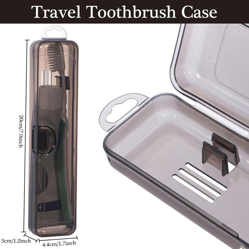 Square toothpaste toothbrush travel storage box (2 pcs, transparent black) - Image 2