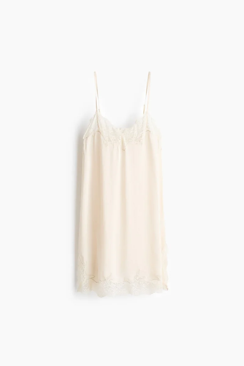 H&M  Lace-trimmed satin slip dress for Women | Best Price UAE