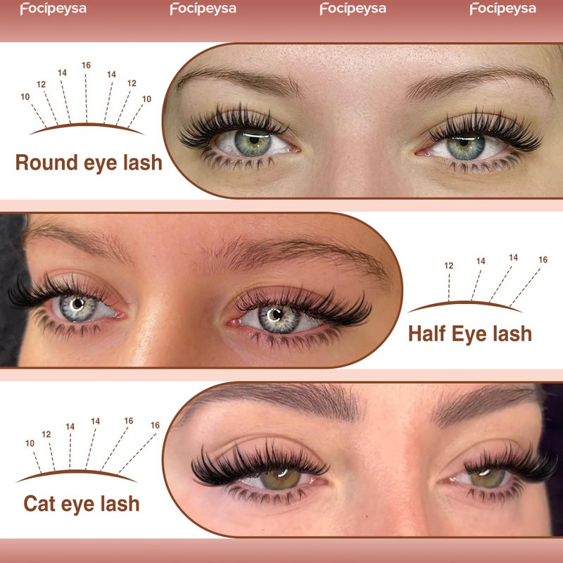 Focipeysa Volume Lash Clusters Wispy Eyelashes Extensions 10-16mm Cluster Lash Extensions C-Curl Lashes Extensions with Bottom Lashes Salon Effect Individual Eyelash DIY Eyelashes Clusters at Home - Image 5