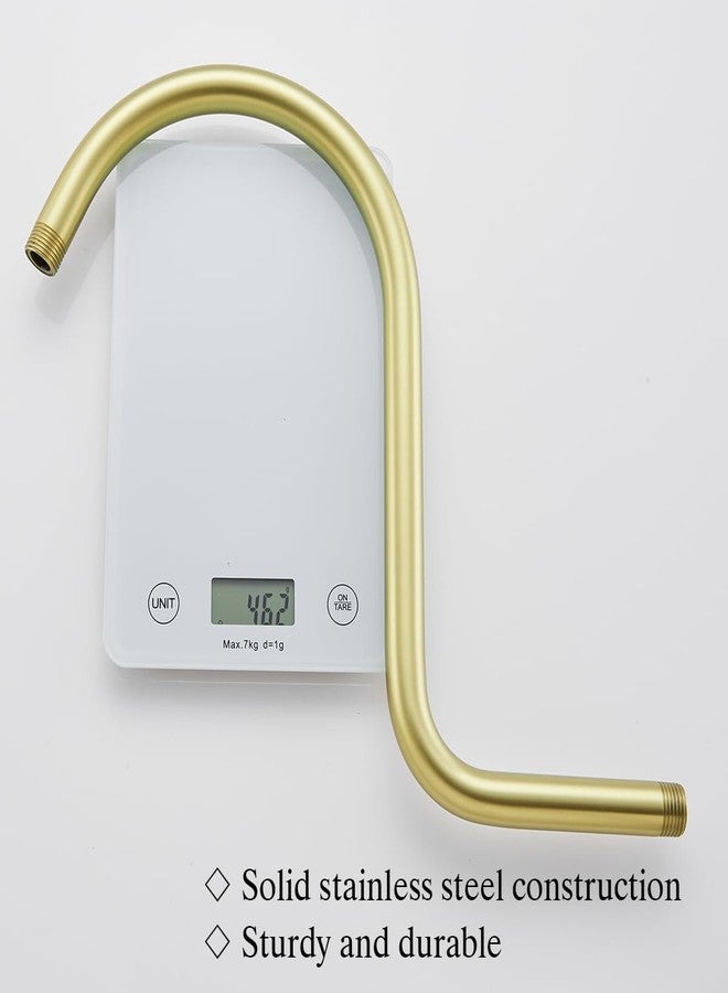 راندم أنبوب رفع رأس الدش العشوائي على شكل حرف S، ذراع دش برقبة إوزة، ذراع تمديد رأس الدش 13 بوصة مع شفة، وصلة قياسية 1/2 بوصة، ذهبي مصقول. RD-91098-13BG - Image 5