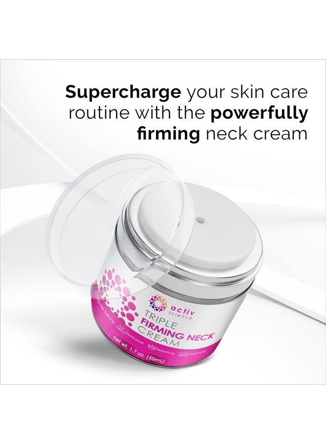 ActivScience Neck Firming Cream - Natural Anti-Aging Facial Moisturizer with Retinol Collagen & Hyaluronic Acid - Double Chin Reducer - Day & Night Anti-Wrinkle Cream - Firming, Hydrating Face Cream - - Image 5