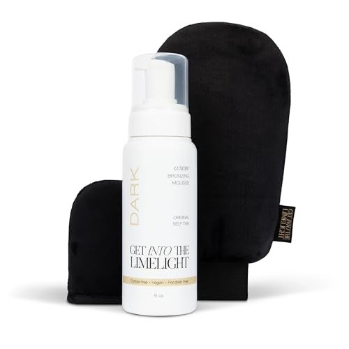Get Into The Limelight Original, Dark Starter Kit with Self Tanning Mousse Plus Body and Face Applicator Mitts, Develops in 8+ Hours - Image 1