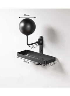 General Wall-mounted motorcycle helmet rack is suitable for a variety of helmet brackets, no punching display rack, hat storage single ball belt rack (black)  - Image 3