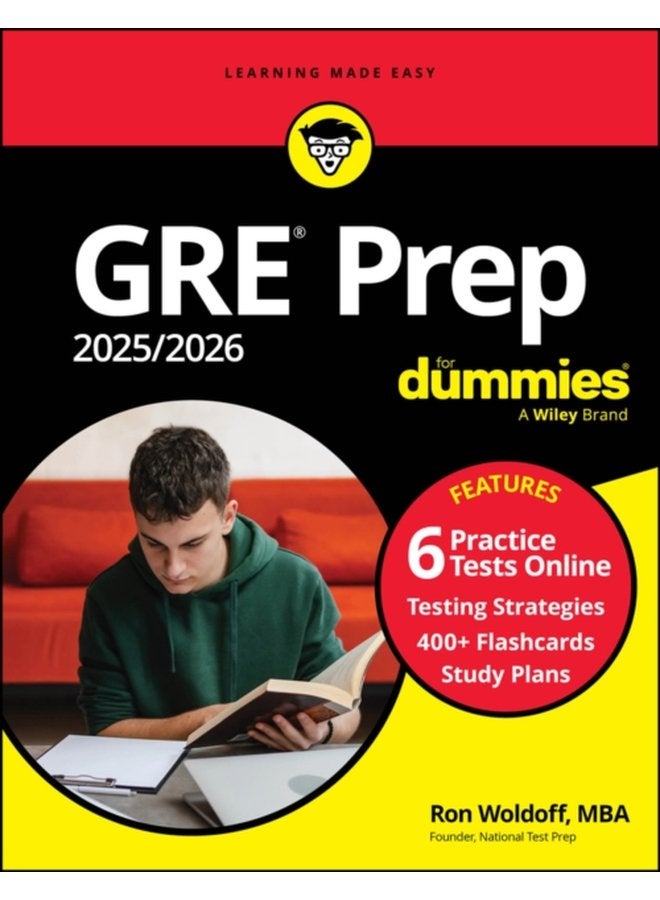 GRE Prep 2025 2026 For Dummies 6 Practice Tests 400 Flashcards Online - Paperback
