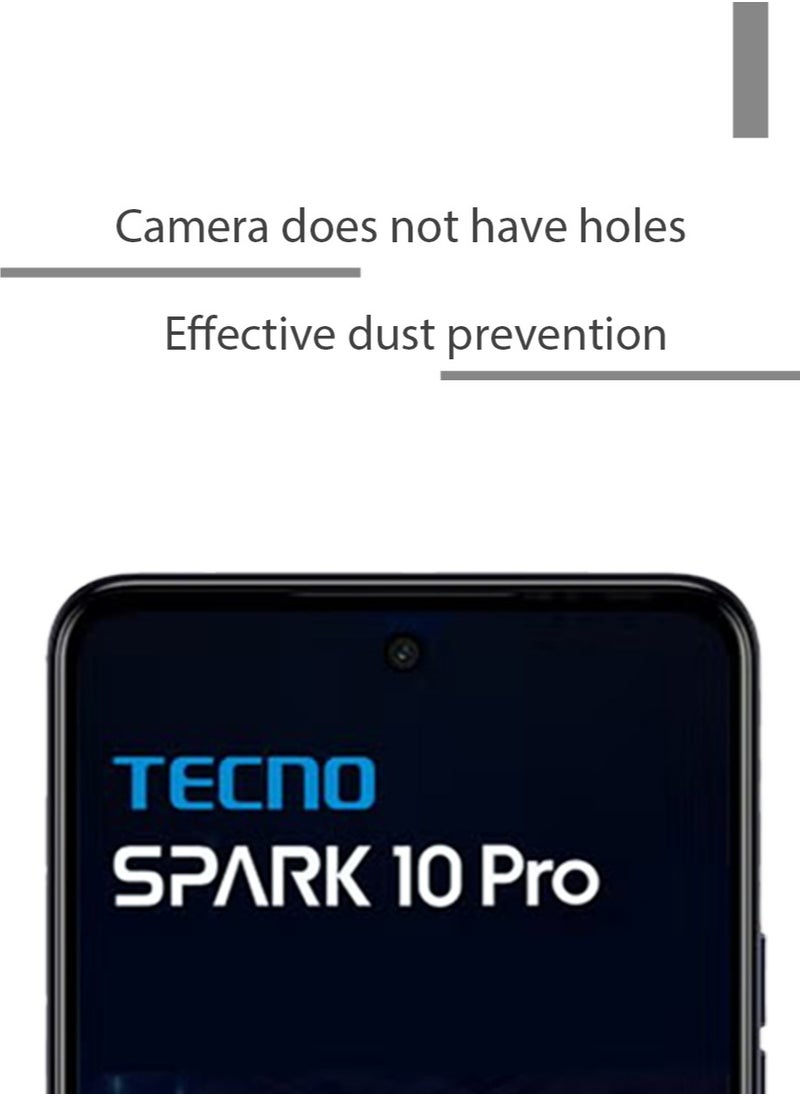2 -Pack Tecno Spark 10 Pro Screen Protector, Tempered Glass [Full Adhesive][Full Coverage] [Bubble-Free] [Anti Scratch] HD Clear High Responsive for Tecno Spark 10 Pro