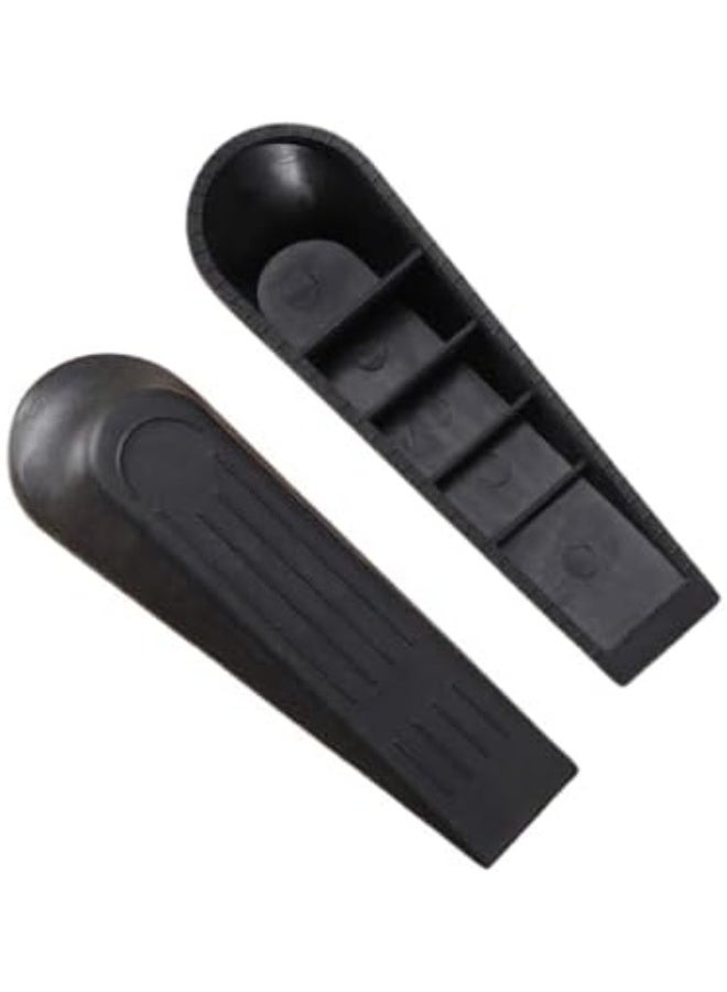 MySouqEg | سدادات أبواب (عدد 2) - مصدات أبواب للمنزل والحمام بتصميم غير قابل للانزلاق ومادة مقاومة للاهتراء لمنع ارتطام الأبواب وإصابات الأصابع (أسود). - Image 1