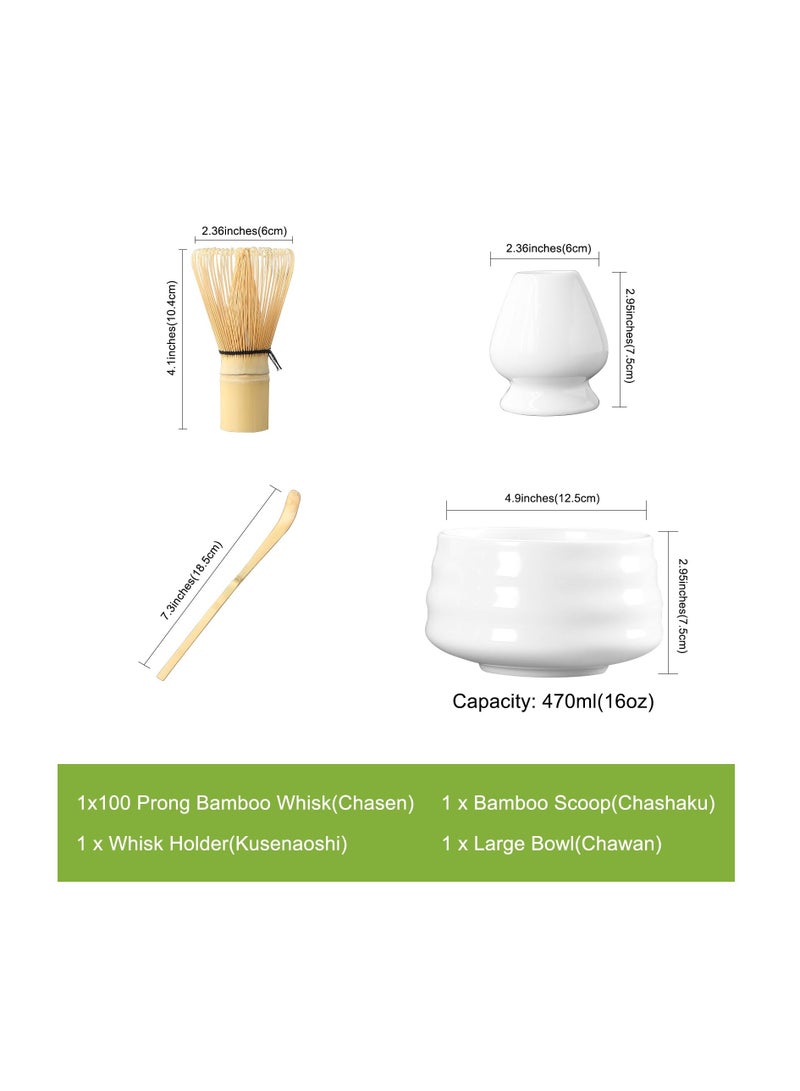 SYOSI Japanese Matcha Tea Set - Authentic Matcha Ceremony Accessories: Matcha Whisk, Ceramic Bowl and Whisk Holder, Traditional Scoop - The Perfect Set for Traditional Matcha Preparation - Image 3